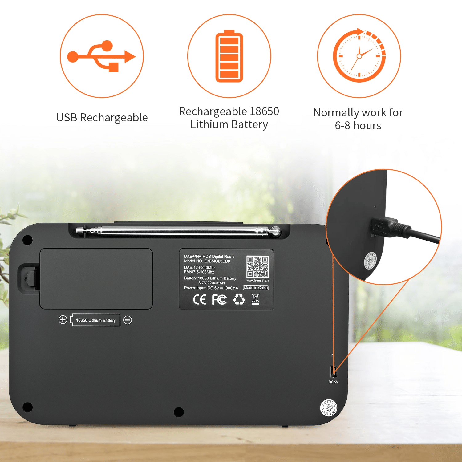 DAB+ Radio with Bluetooth Speaker and FM Tuner – Colour Display 3