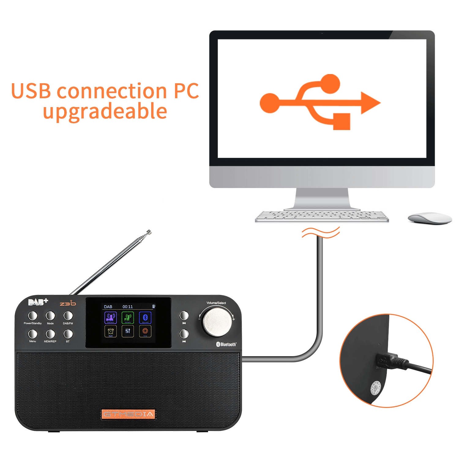DAB+ Radio with Bluetooth Speaker and FM Tuner – Colour Display 4