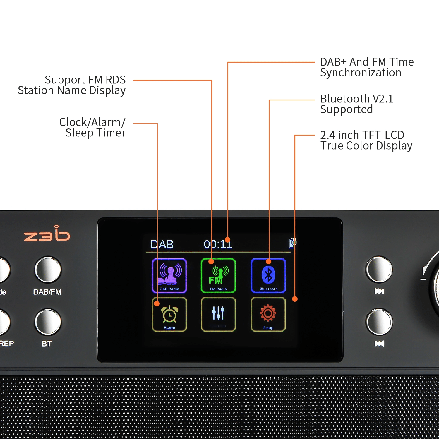 DAB+ Radio with Bluetooth Speaker and FM Tuner – Colour Display 5
