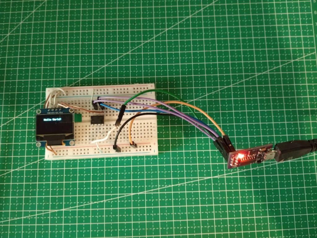 Hello World on Attiny85 and OLED display hardware